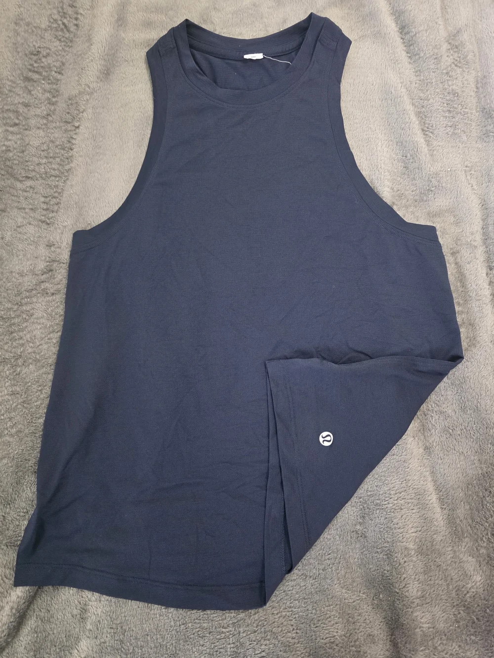 Womens Navy Muscle Tank Top - Performance Stretch